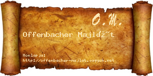 Offenbacher Majlát névjegykártya